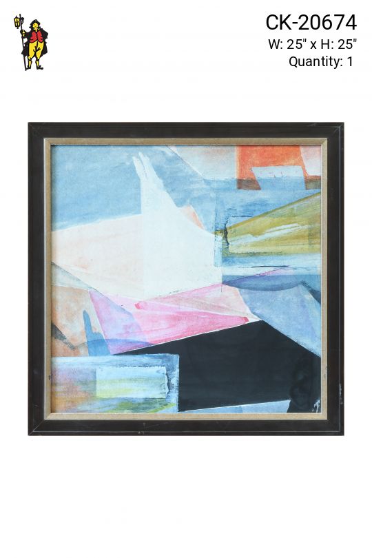 Framed Mid Century Expressionistic Watercolor Painting