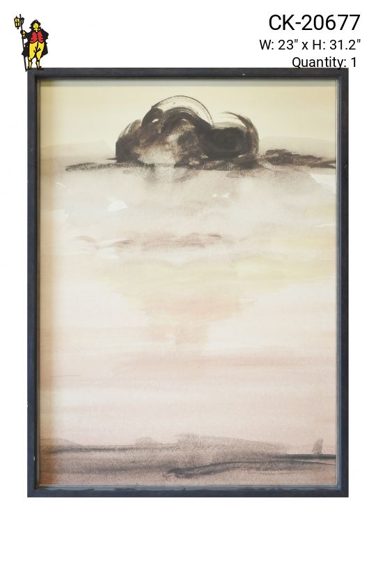 Framed Mid Century Abstract Landscape Painting - 2