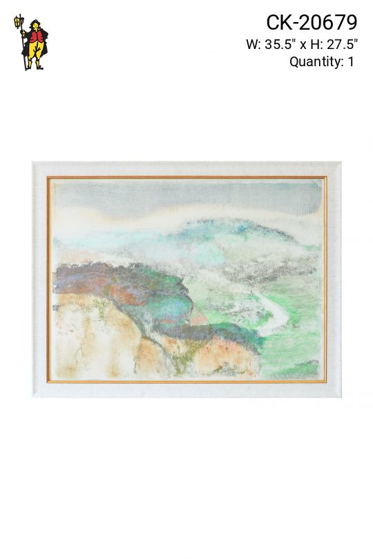 Framed Soft Watercolor Landscape Painting