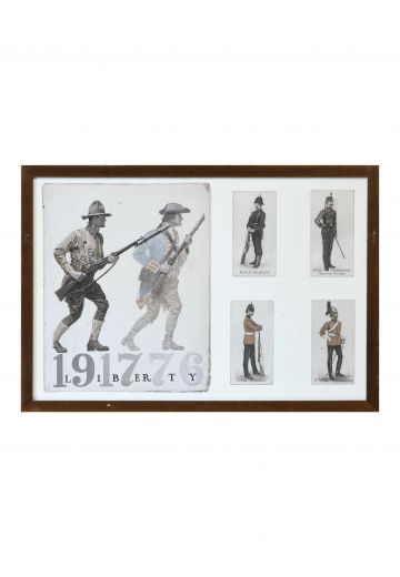 Framed Cleared Illustration of Military Figures