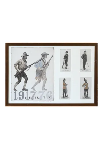 Framed Cleared Illustration of Military Figures