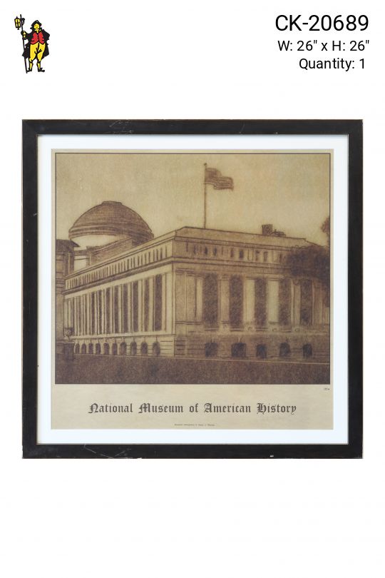 Framed Architectural Illustration of Museum