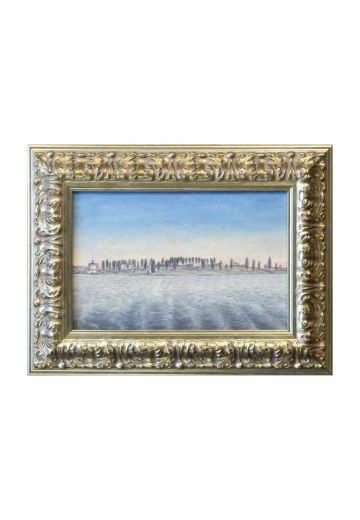 Framed Waterside Landscape Painting
