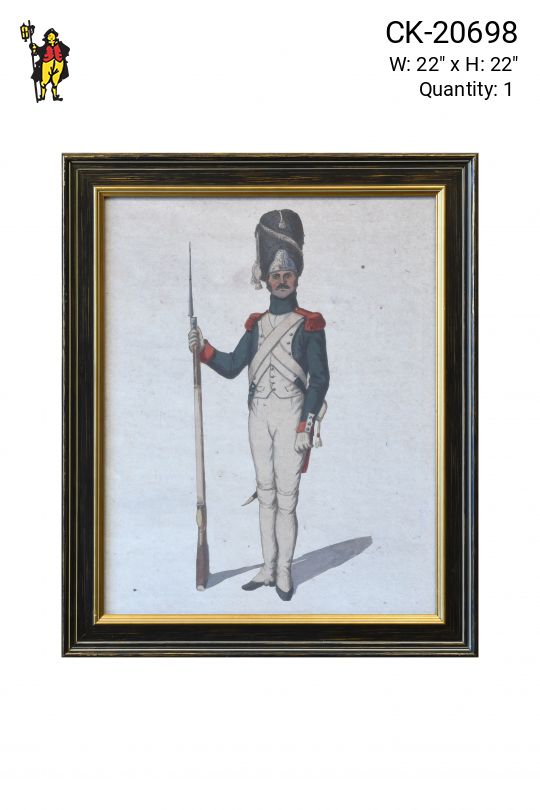 Framed Cleared Neoclassical Military Illustration - 1