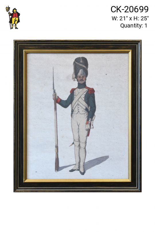 Framed Neoclassical Military Illustration - 2