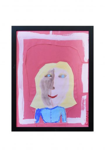 Framed Grade School Child Self Portrait - 2