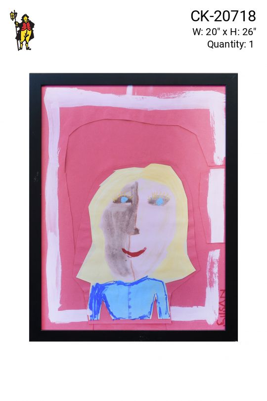 Framed Grade School Child Self Portrait - 2