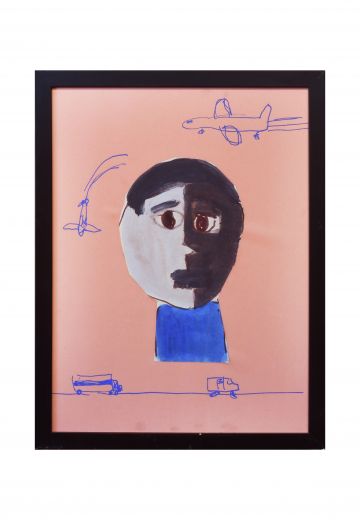 Framed Grade School Child Self Portrait - 3