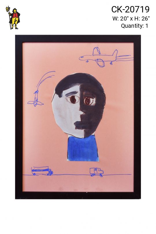 Framed Grade School Child Self Portrait - 3