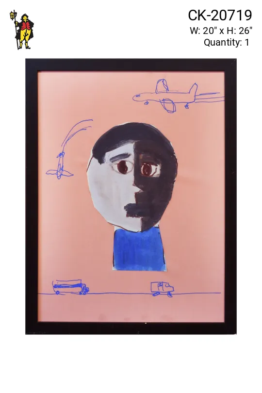 Framed Cleared Grade School Child Self Portrait - 3
