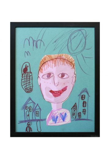 Framed Grade School Child Self Portrait - 4