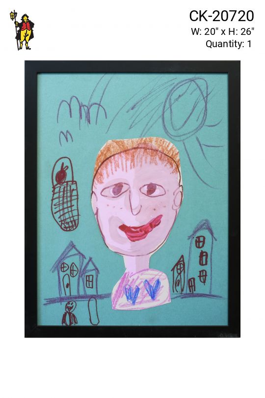 Framed Cleared Grade School Child Self Portrait - 4