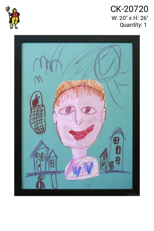 Framed Cleared Grade School Child Self Portrait - 4