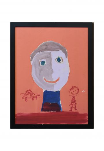 Framed Cleared Grade School Child Self Portrait - 5