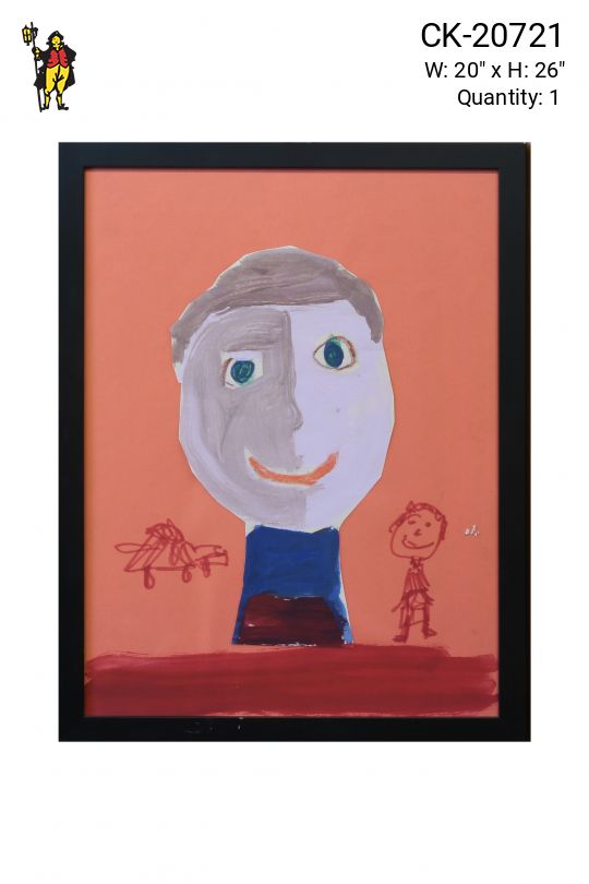 Framed Grade School Child Self Portrait - 5