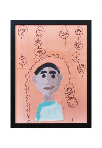 Framed Cleared Grade School Child Self Portrait - 6