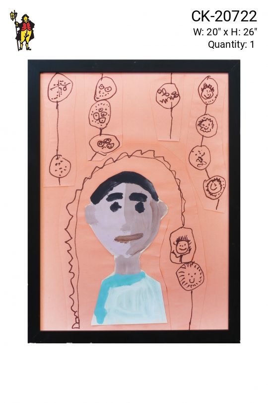 Framed Grade School Child Self Portrait - 6