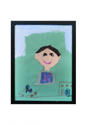 Framed Grade School Child Self Portrait - 7