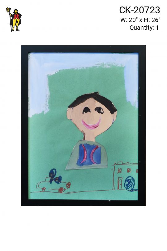 Framed Cleared Grade School Child Self Portrait - 7