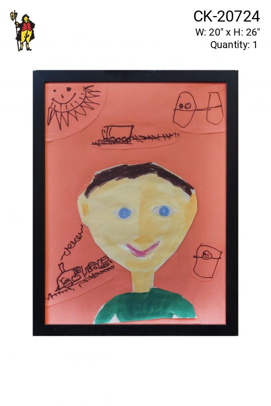 Framed Grade School Child Self Portrait - 8