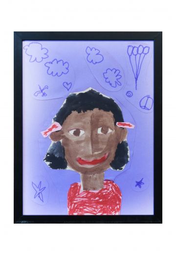 Framed Cleared Grade School Child Self Portrait - 9