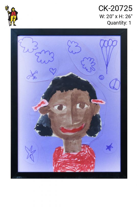 Framed Cleared Grade School Child Self Portrait - 9