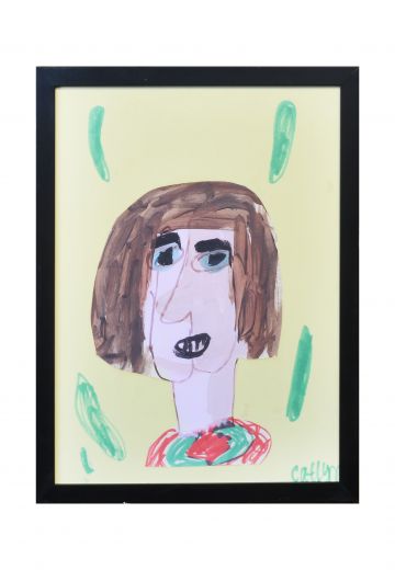 Framed Grade School Child Self Portrait - 10