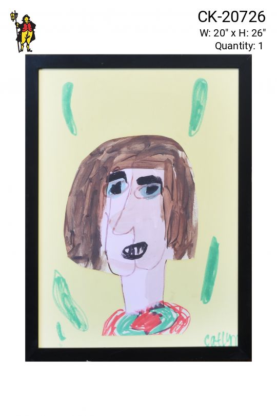 Framed Cleared Grade School Child Self Portrait - 10