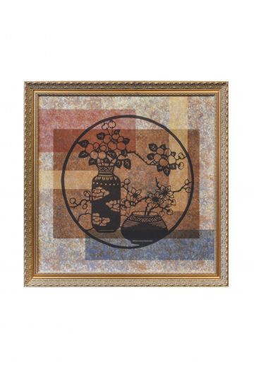 Framed Mixed Media East Asian Motif Print - 1