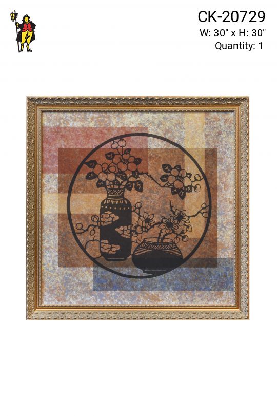 Framed Mixed Media East Asian Motif Print - 1