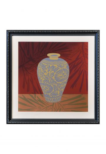 Framed Mixed Media East Asian Motif Print - 3
