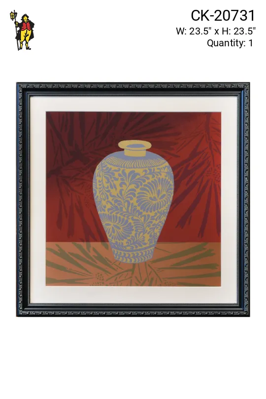 Framed Cleared Mixed Media East Asian Motif Print - 3