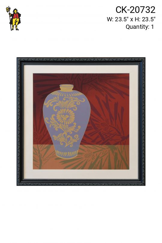 Framed Mixed Media East Asian Motif Print - 4
