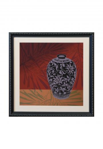 Framed Mixed Media East Asian Motif Print - 5