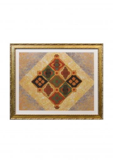 Framed Mixed Media East Asian Motif Print - 7