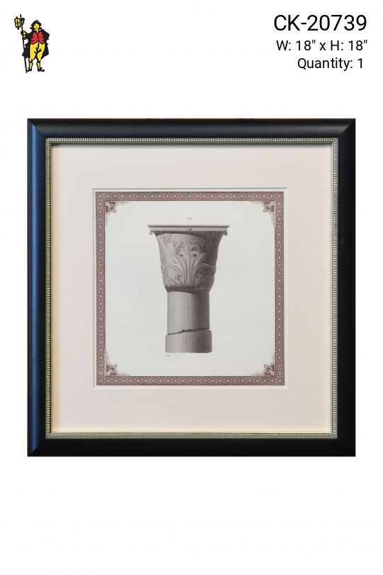 Framed Cleared Architectural Corinthian Column Illustration - 1
