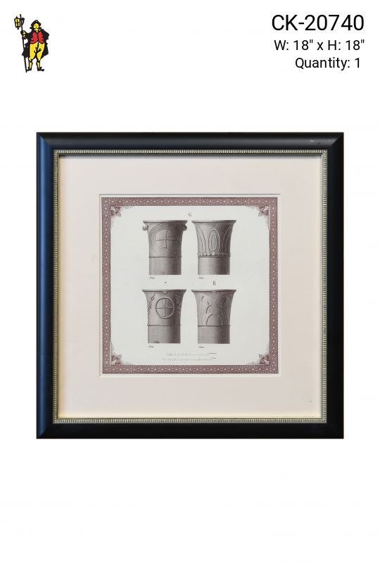 Framed Cleared Architectural Corinthian Columns Illustration - 2
