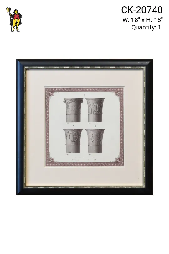 Framed Cleared Architectural Corinthian Columns Illustration - 2
