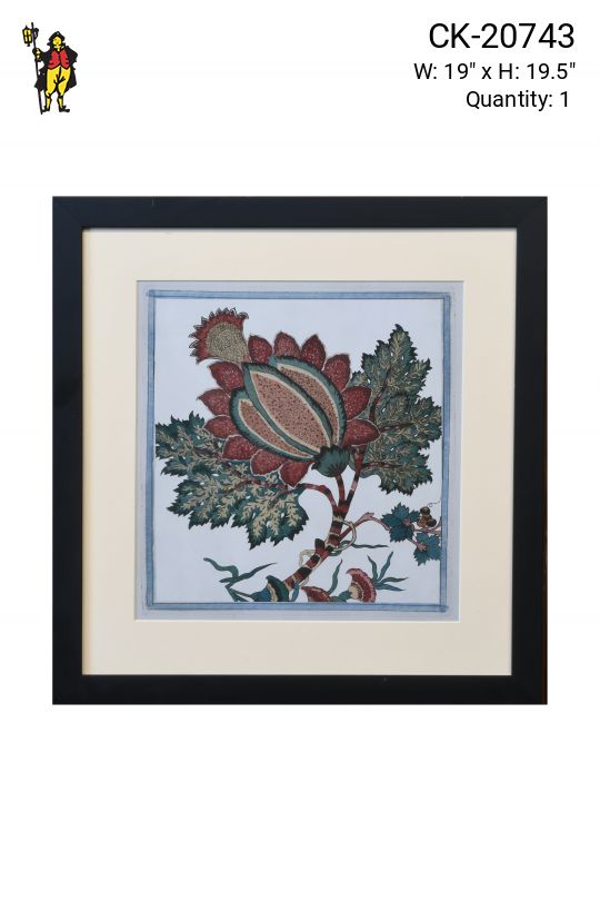 Framed Cleared Floral Block Print Motif - 1