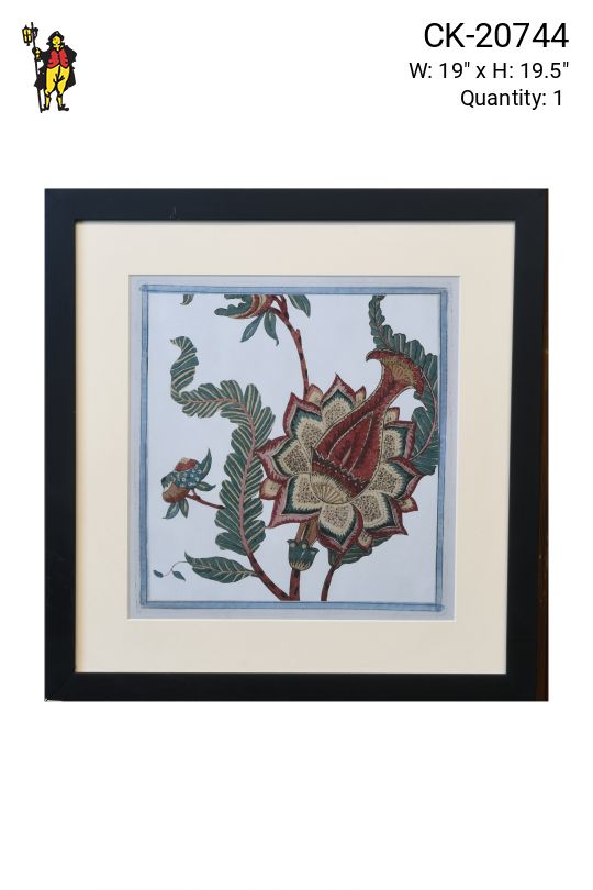 Framed Cleared Floral Block Print Motif - 2
