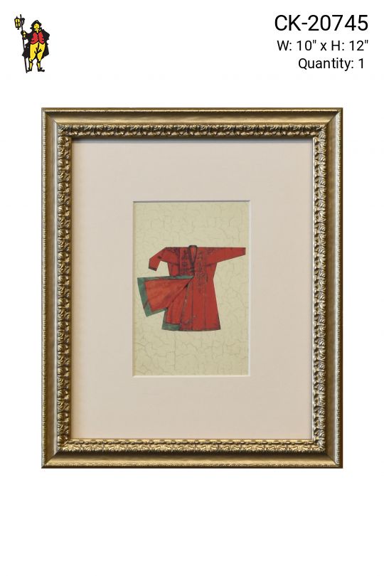 Framed Cleared Asian Ceremonial Robe Illustration