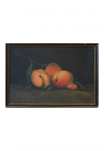 Framed Cleared Still Life Painting of Peaches