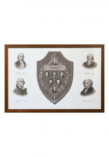 Framed Cleared Neoclassical Lithograph Print