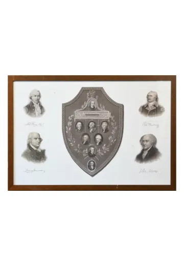 Framed Cleared Neoclassical Lithograph Print