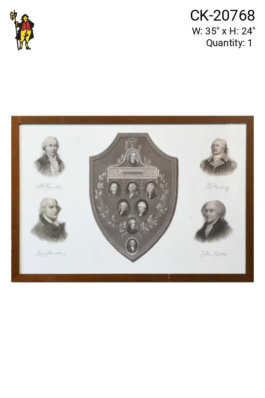 Framed Cleared Neoclassical Lithograph Print