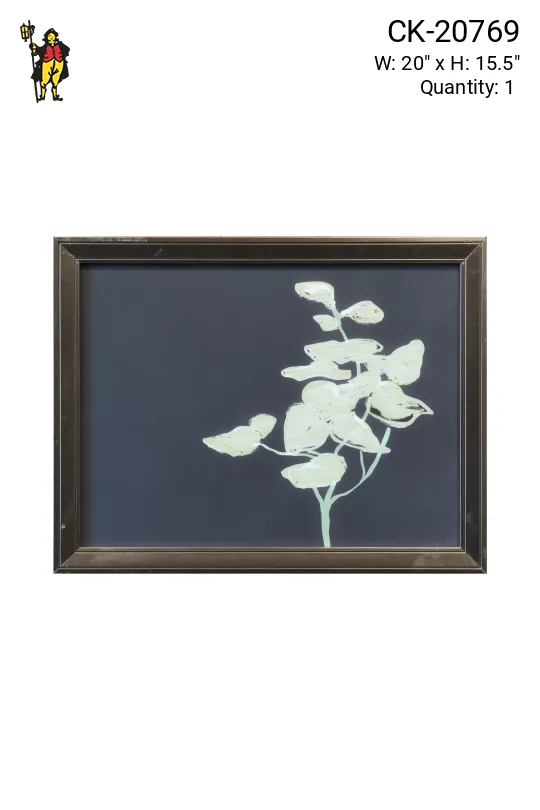 Framed Cleared Modernist Black & White Botanical Print - 1