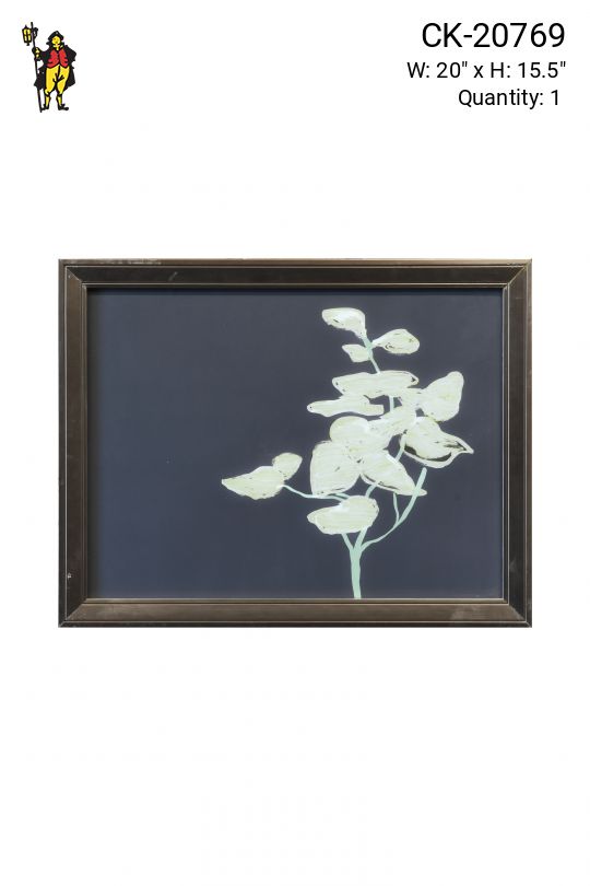 Framed Modernist Black & White Botanical Print - 1