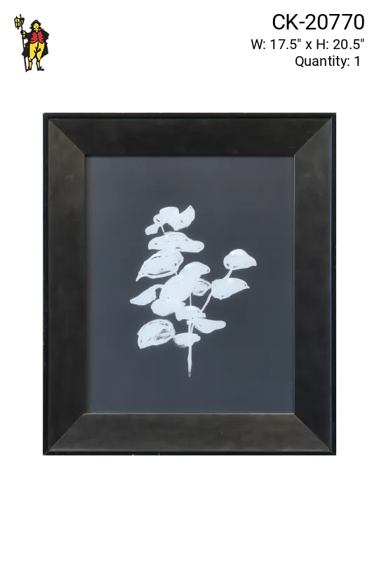 Framed Cleared Modernist Black & White Botanical Print - 2