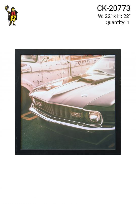 Framed Cleared 1960's Muscle Car Photograph - 1