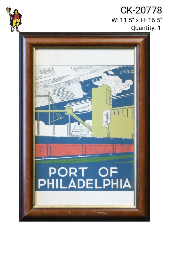 Framed Cleared Mid Century Port of Philadelphia Print